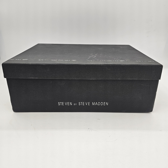 Steven Steve Madden Caly Black Sandal Cork Wedge Bottom Open Toe Black 9.5 NEW - Picture 9 of 15